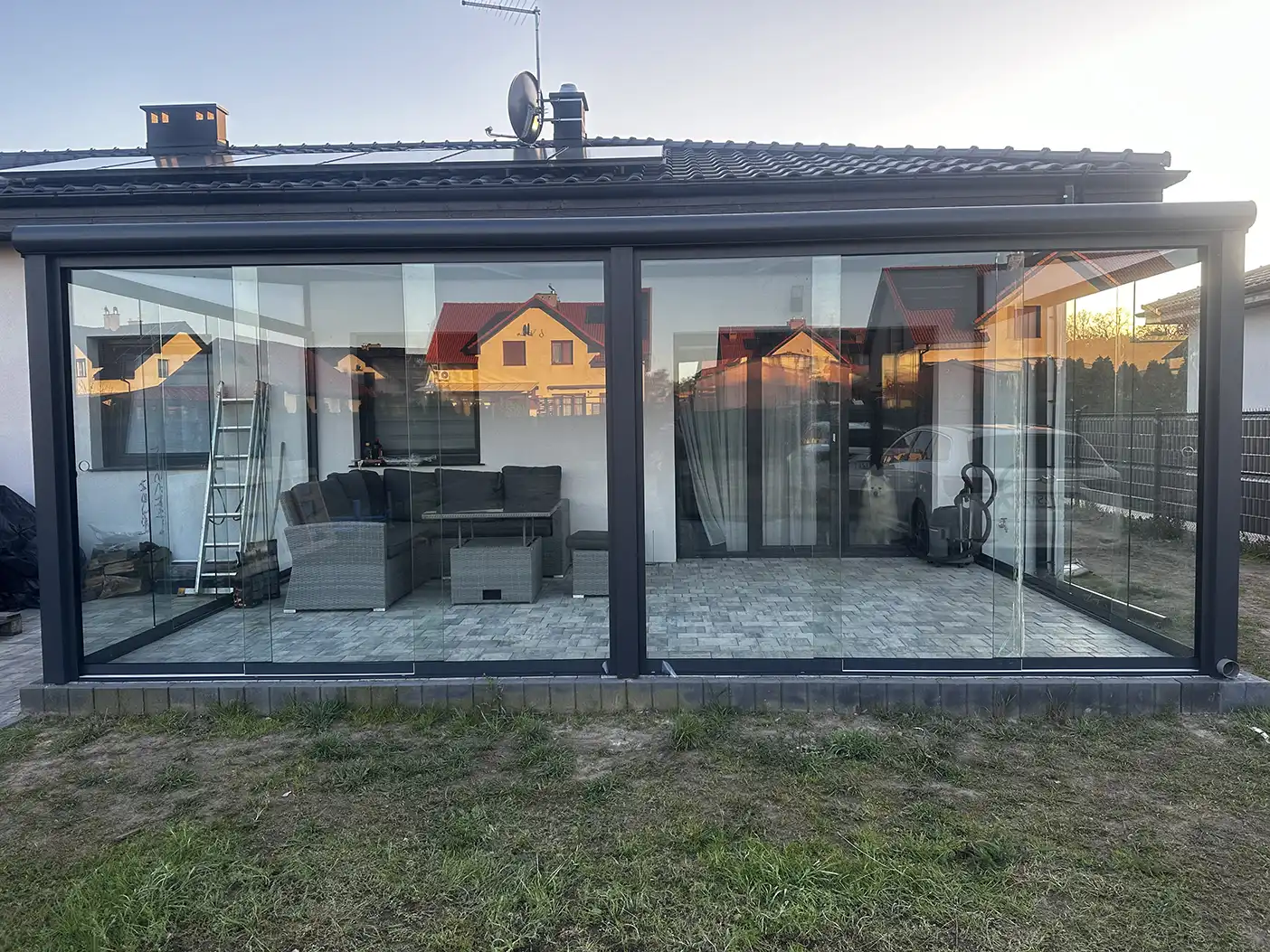 taras ogrodowy zadaszenie bosco oraz oszklenie tarasu fiano