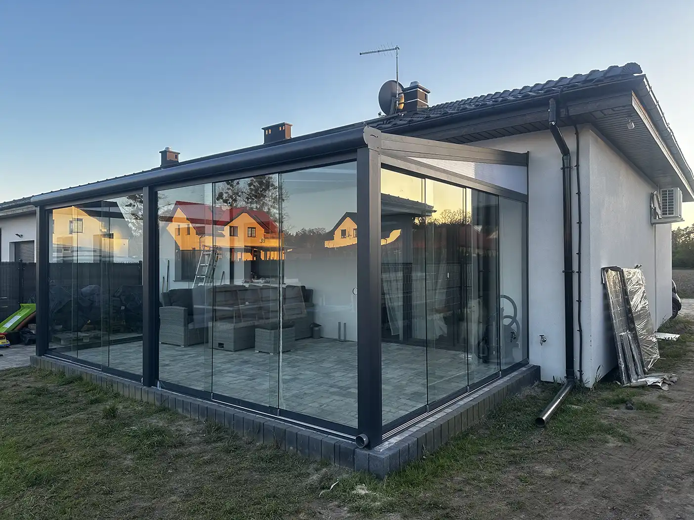 taras ogrodowy zadaszenie bosco oszklenie tarasu fiano